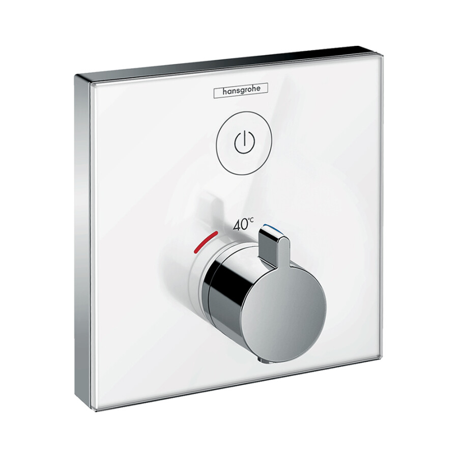 Hansgrohe ShowerSelect Термостат для одного потребителя стеклянный СМ хром-белый матовый 15737400