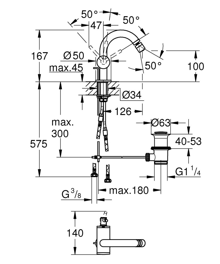 Grohe Atrio New 32108DC3 смеситель для биде