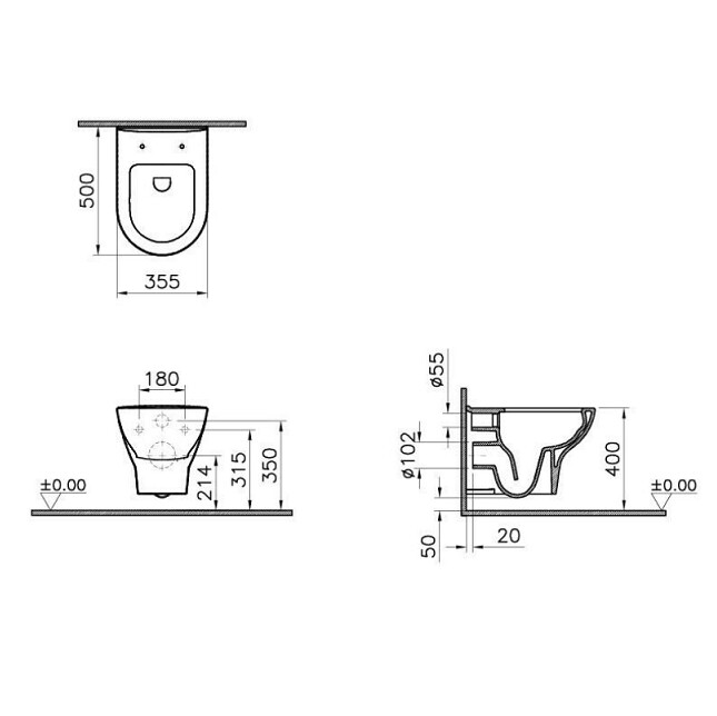 VitrA Zentrum 5795B003-0075 унитаз подвесной