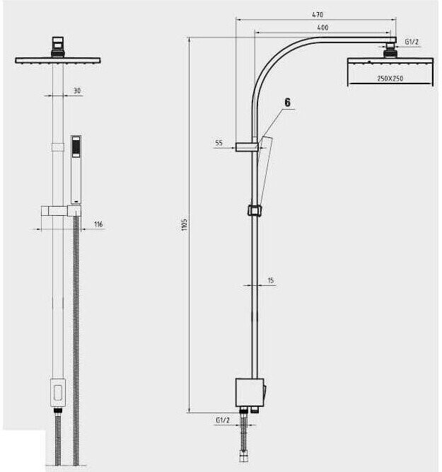 E.C.A. Tiera 102158012EX душевая система