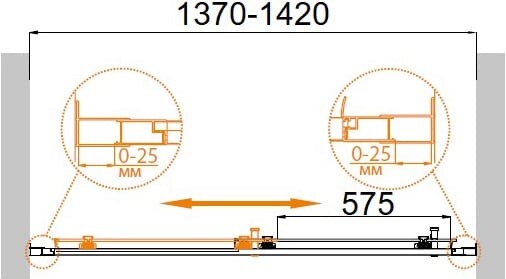 Cezares MOLVENO-BF-1-140-C-Cr-IV душевые двери 140*195