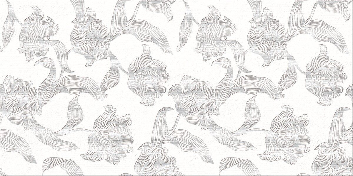 Азори Mallorca Grey Floris плитка настенная серая 31x63 см