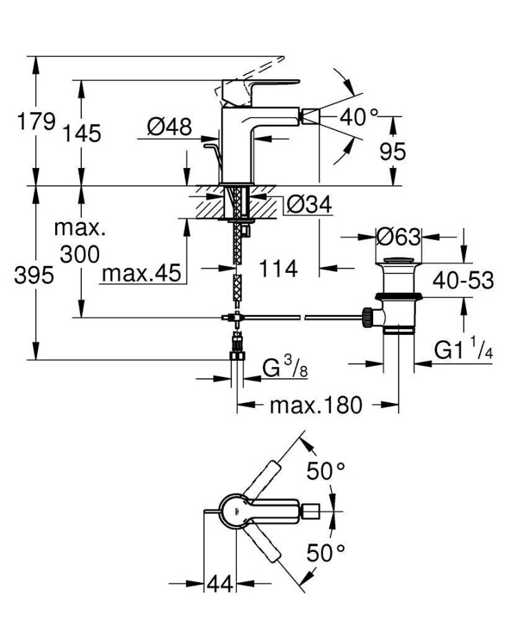 Grohe Lineare New 33848001 смеситель для биде