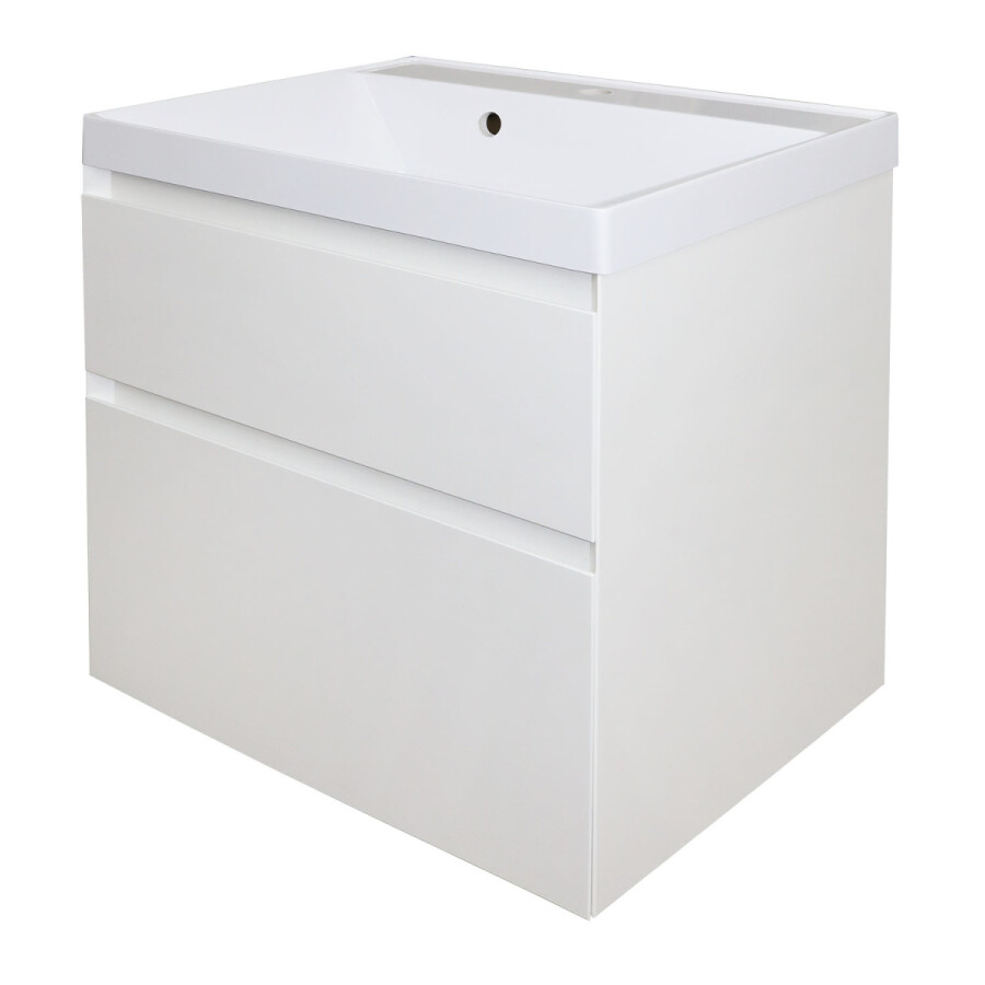 Комплект тумба Azario Velluto 60 600х450х660 подвесная, с раковиной Slim 60, белый матовый CS00088601