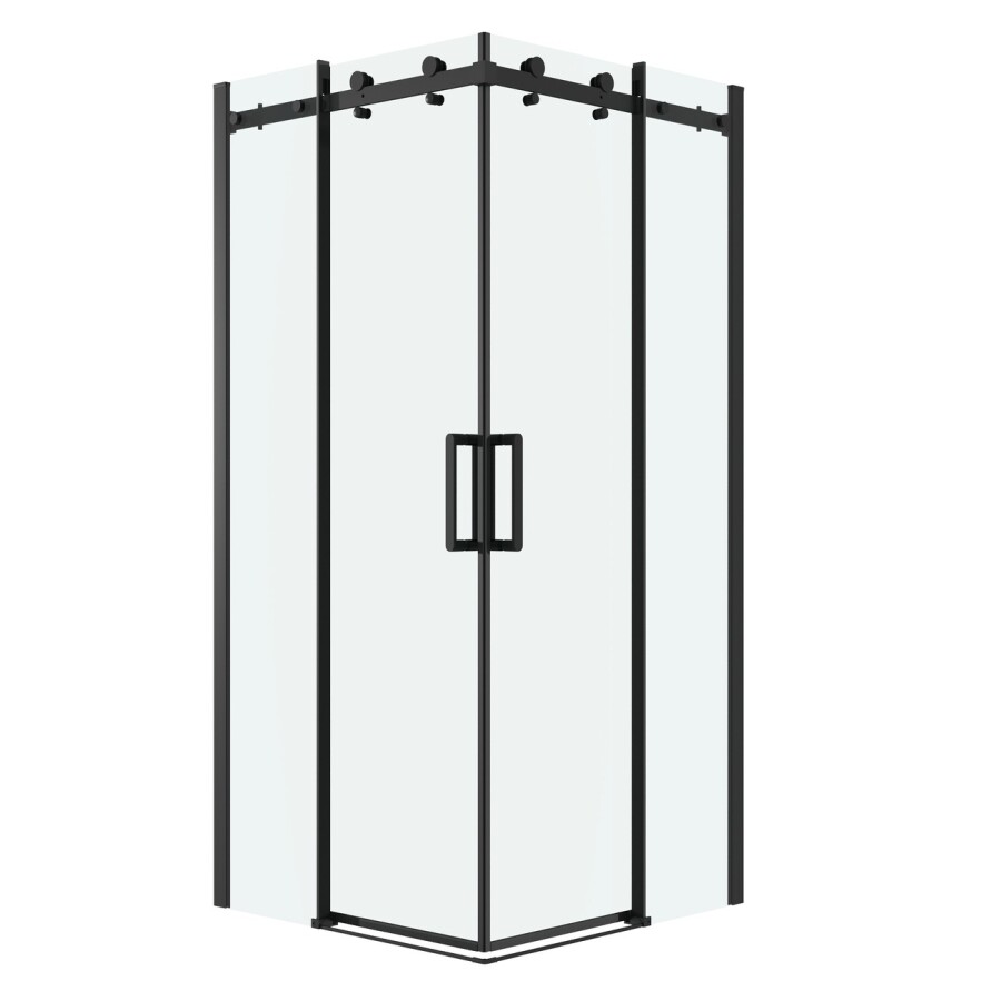 Душевое ограждение Grossman Classic 300.K33.04.1010.21.00 (100х100х195) квадрат,раздвижная,черный матовый, стекло прозрачное, 2 места