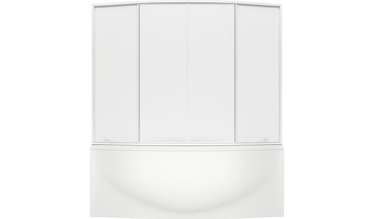 BAS Фиеста шторка для ванны 145х86 см пластик матовый профиль белый
