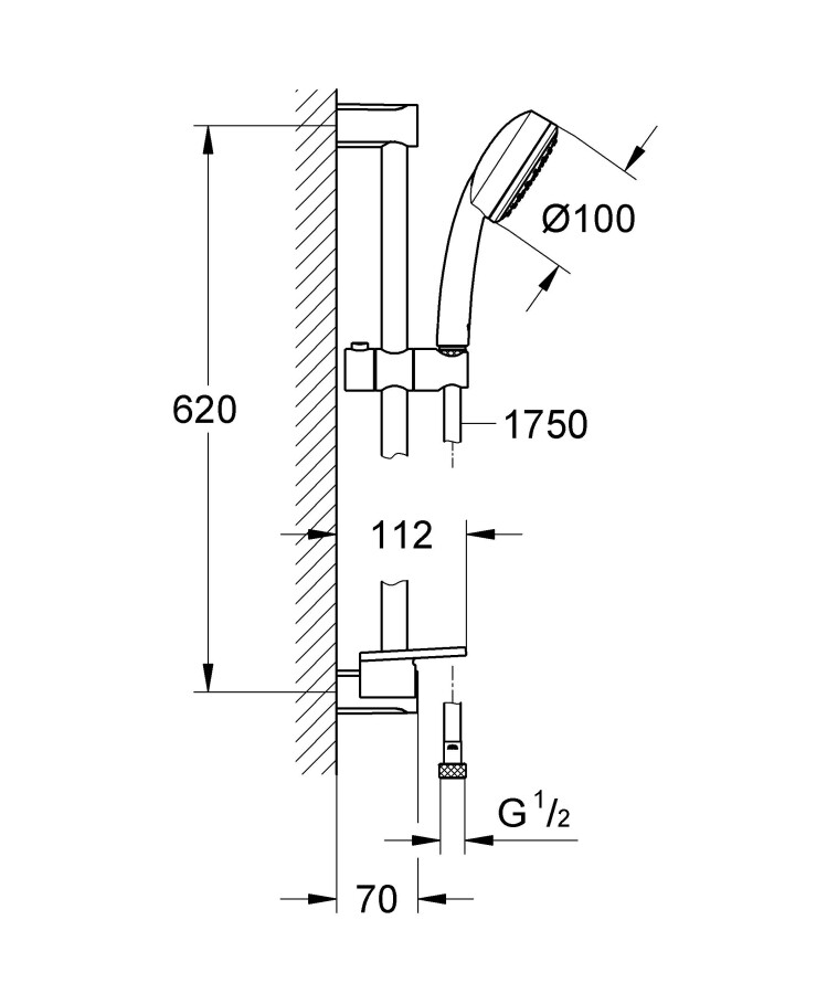 Grohe New Tempesta Cosmopolitan 100 26083002 душевой гарнитур