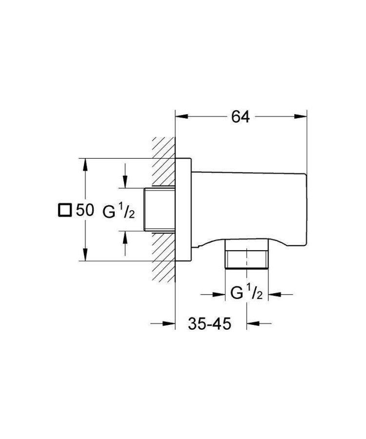 Grohe Rainshower 27076LS0 подключение для душевого шланга белая луна