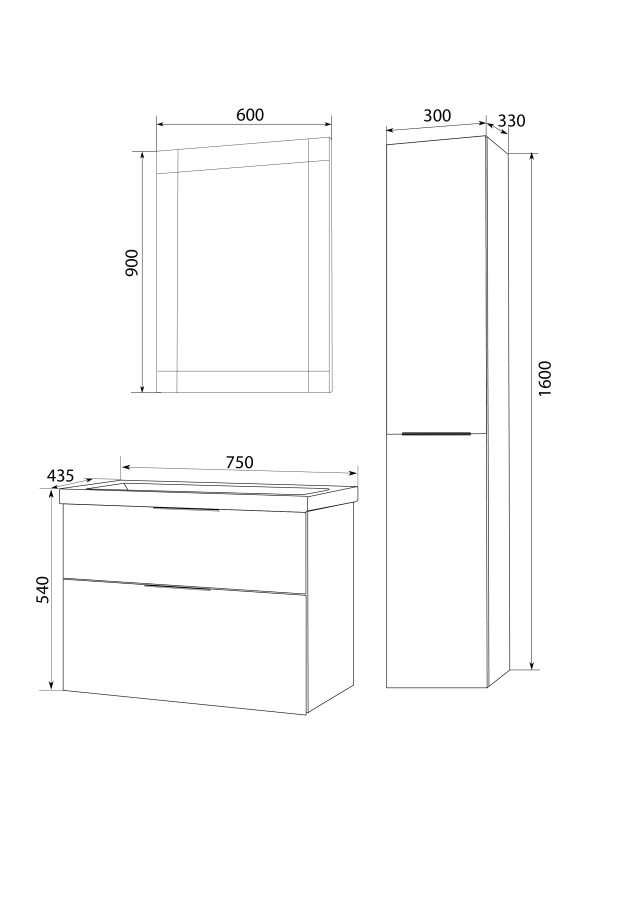 1 Marka Idalgo 75П 2в.я. тумба с раковиной подвесная Onyx