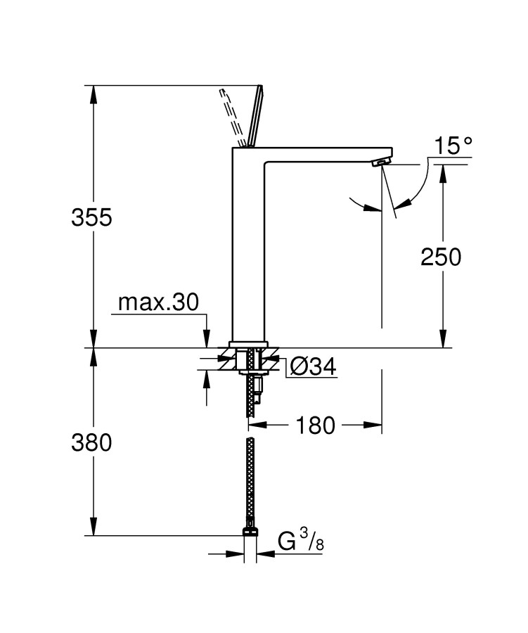 Grohe Eurocube Joy 23661000 смеситель для раковины 28 мм