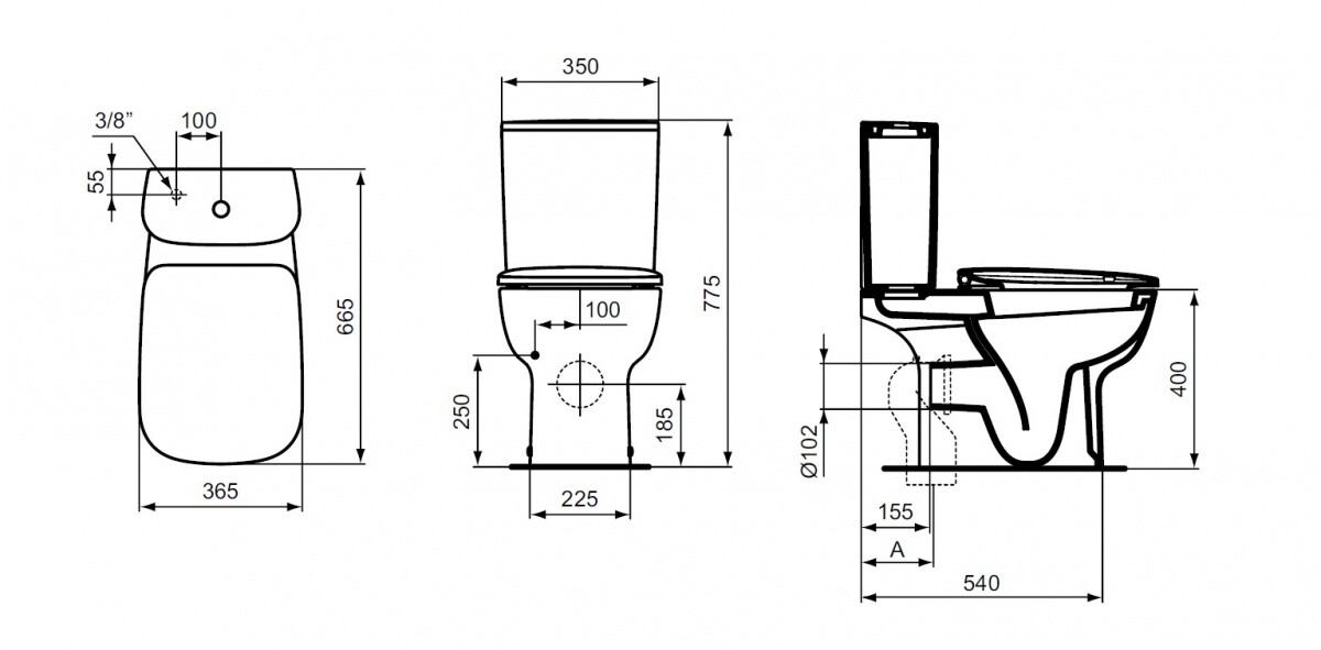 Ideal Standard Esedra T282001 + T282801 унитаз напольный