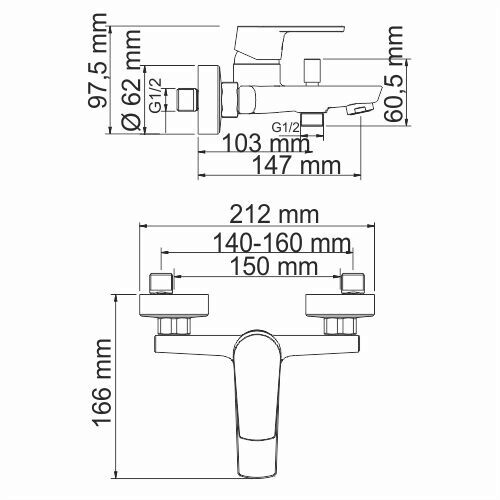 WasserKRAFT Dill 6101 смеситель для ванны хром