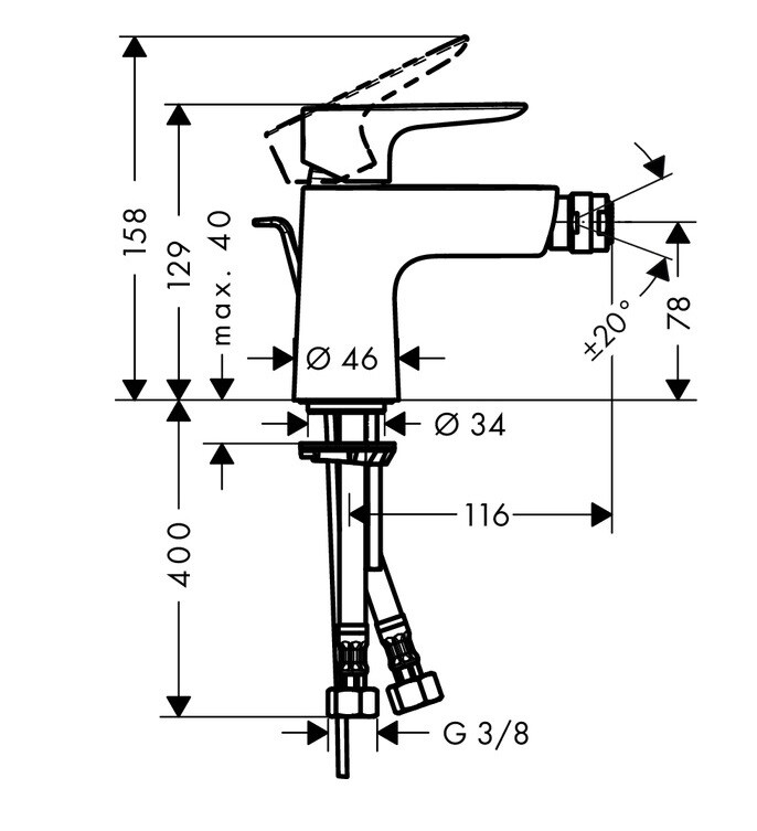 Hansgrohe Talis E 71720000 смеситель для биде