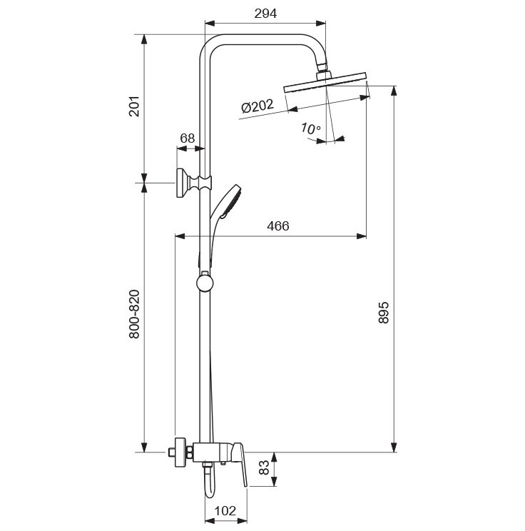 Vidima Balance BA271AA Душевая система без излива