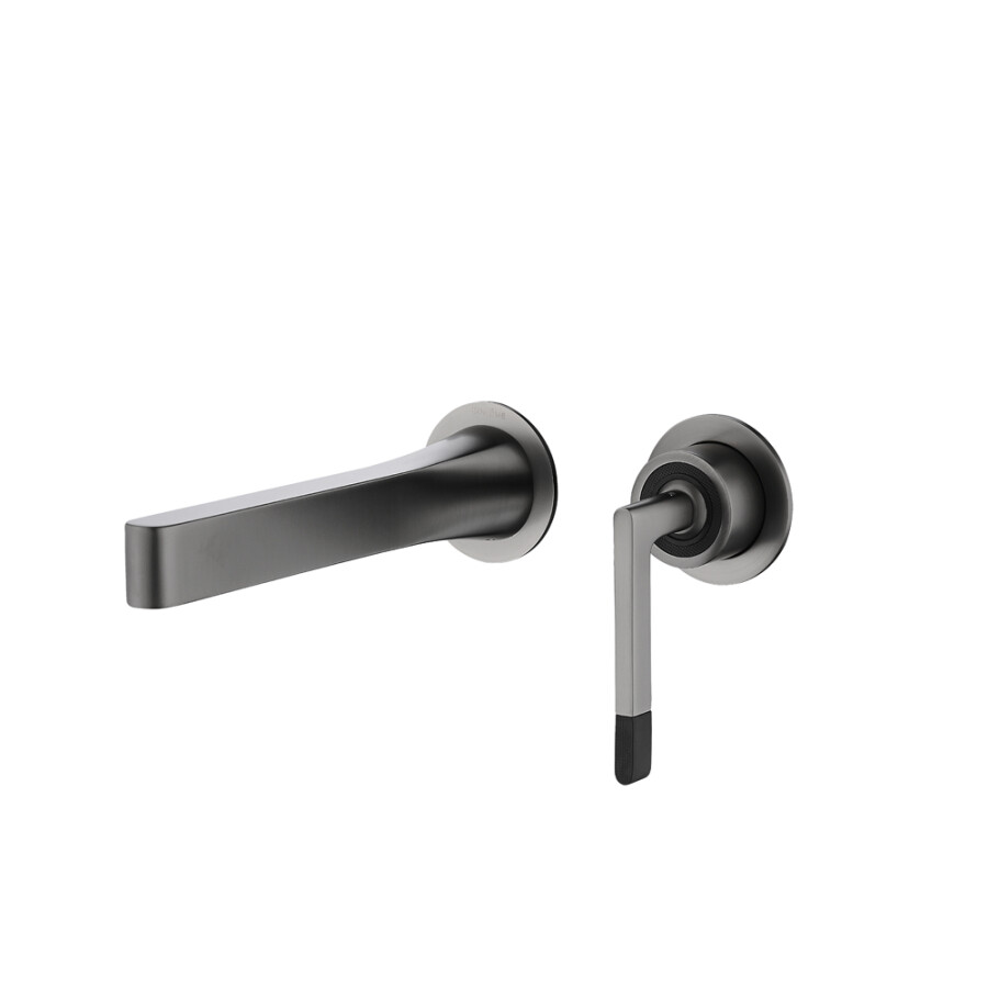 Смеситель для раковины из стены 2х-позиционный Boheme Duo Gun Metall 165-GM