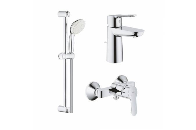 Grohe BauEdge 122277 набор для душа, смеситель для раковины, смеситель для душа, душевой гарнитур