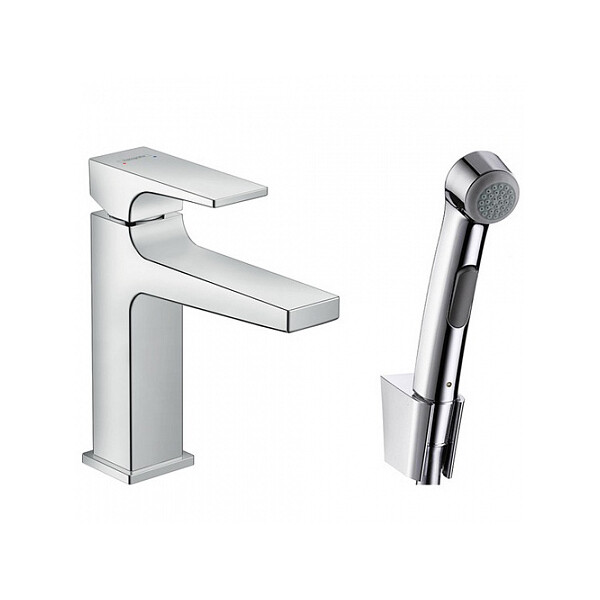 Hansgrohe Metropol Смеситель для раковины с гигиеническим душем Push-Open хром 32522000