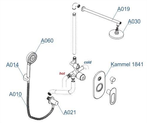 WasserKRAFT A16830 душевая система скрытый монтаж хром