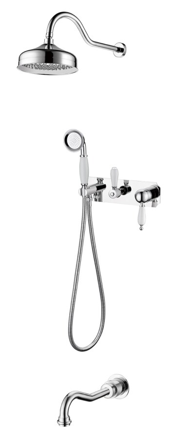 Душевая система с изливом Boheme Tradizionale Cromo Хром Белая керамика 268