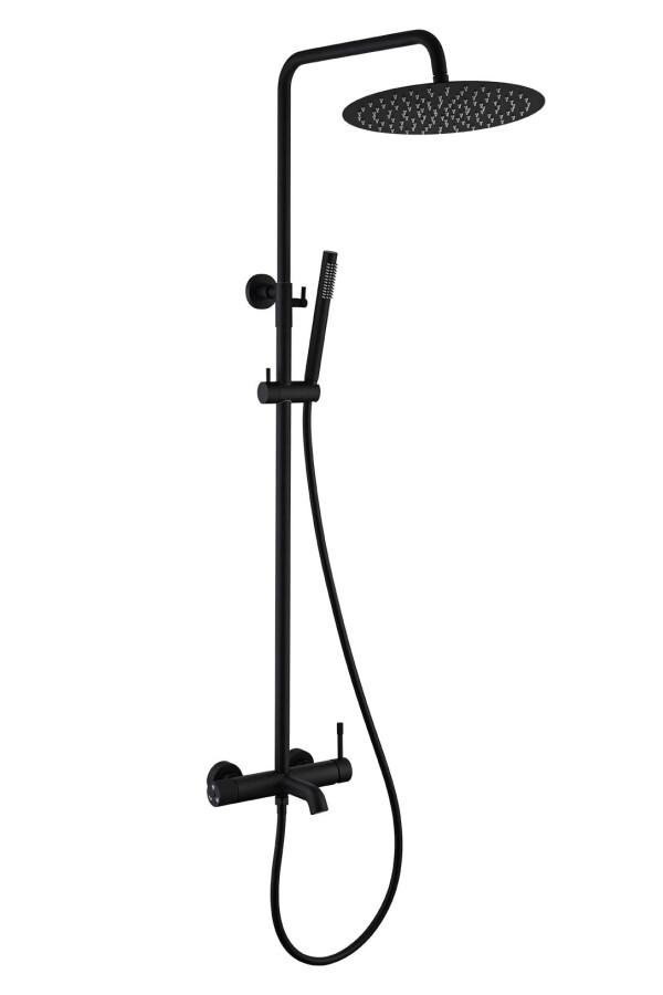 Душевая система Boheme Uno Черный матовый с изливом 468-B