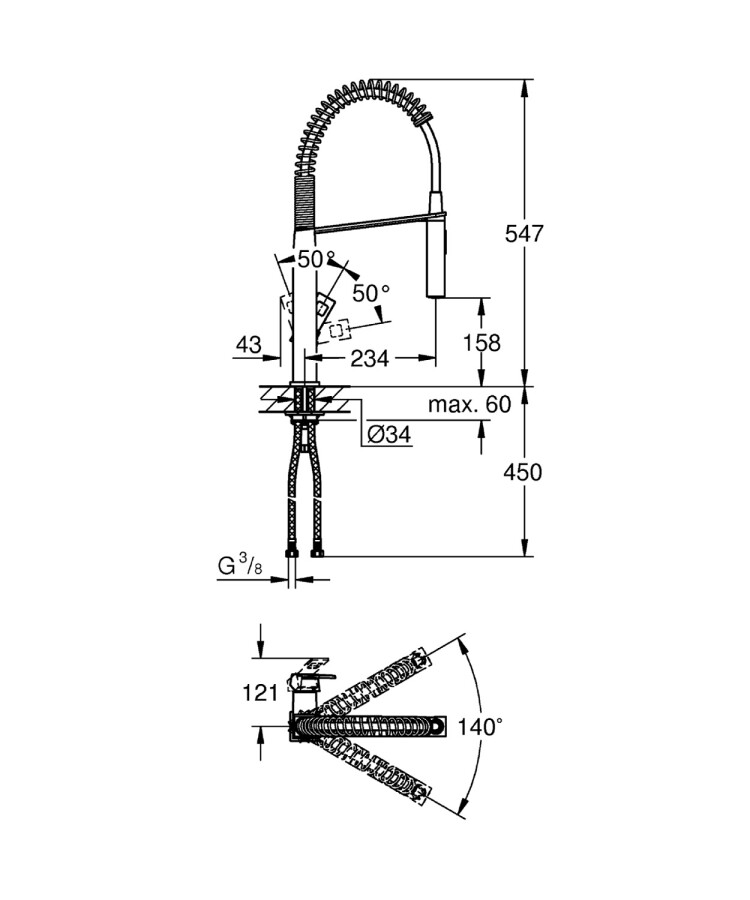 Grohe Eurocube 31395DC0 смеситель для кухни суперсталь