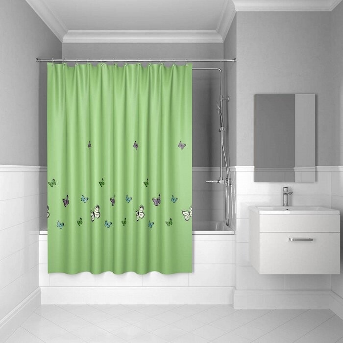 Iddis Green Butterfly SCID032P 200*200 штора для ванной