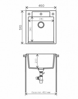 Tolero R-117 46 51 см мойка для кухни бежевый