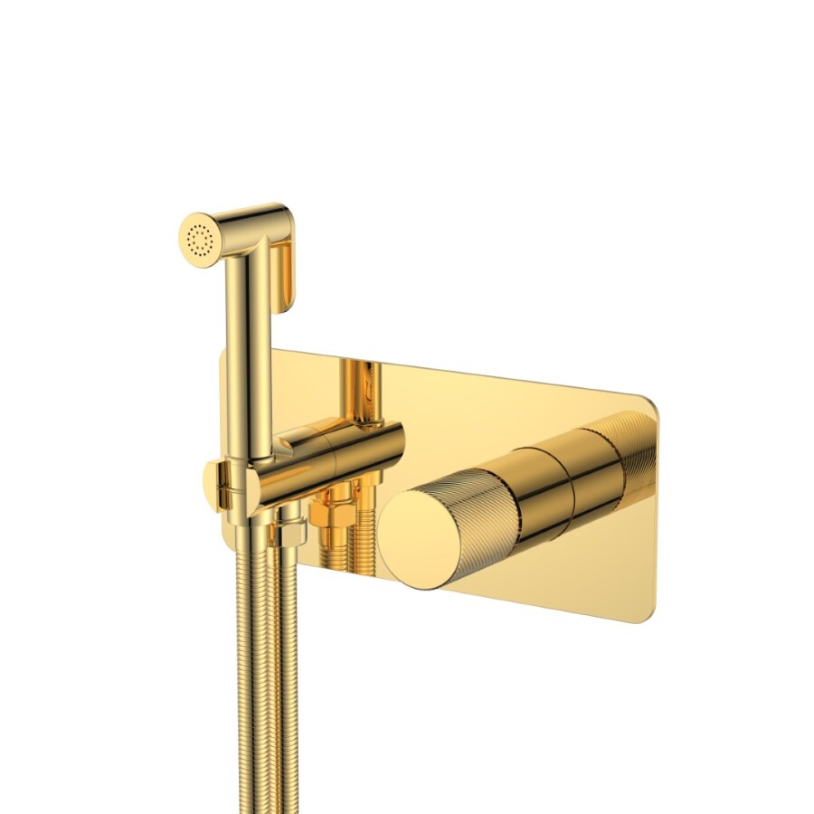 Гигиенический душ со смесителем Boheme Stick ручка Spirale Gold 127-GG.4