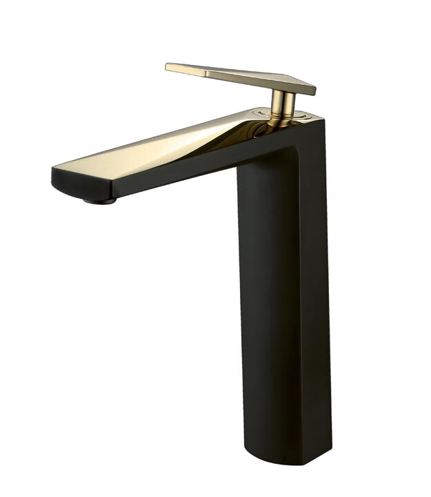 Смеситель для умывальника высокий Boheme Venturo Черный / Золото 382-B