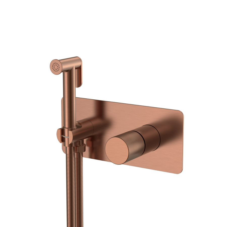 Гигиенический душ со смесителем Boheme Stick ручка Spirale Copper Brushed 127-CB.4