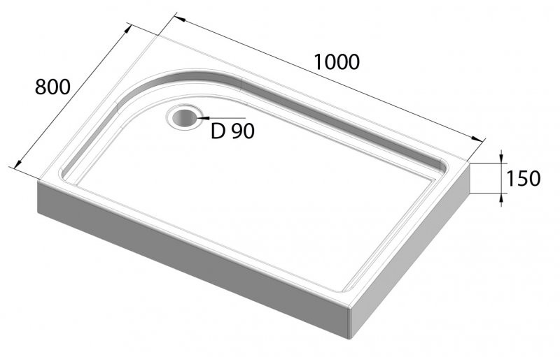 BelBagno TRAY-BB-AH-100/80-15-W-L 100*80*15 душевой поддон акриловый