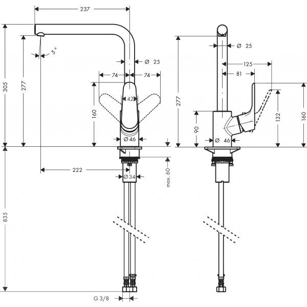 Hansgrohe Focus 31817670 смеситель для кухни черный