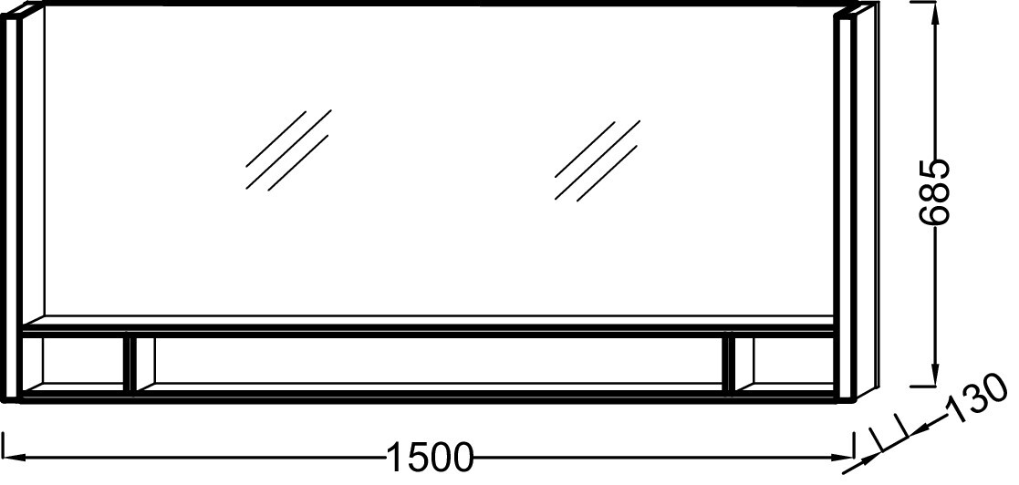 Зеркальное полотно Jacob Delafon Terrace 150*13*68,5 см EB1184-NF