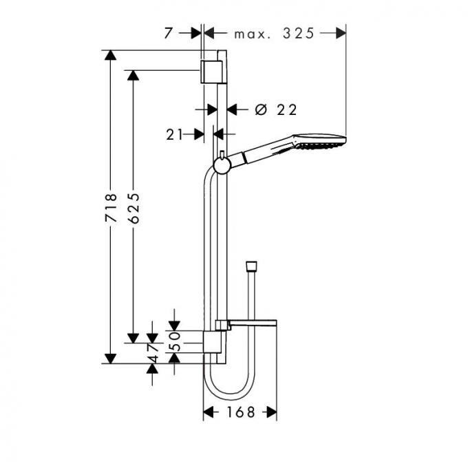 Душевой набор Hansgrohe Raindance Select E 120 26620000