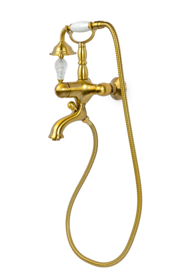 Смеситель для ванны с душевым комплектом Boheme Crystal Бронза 303-CRST
