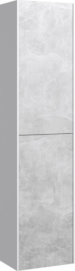 Aqwella Mobi 408412 шкаф-пенал подвесной, белый, бетон светлый 35