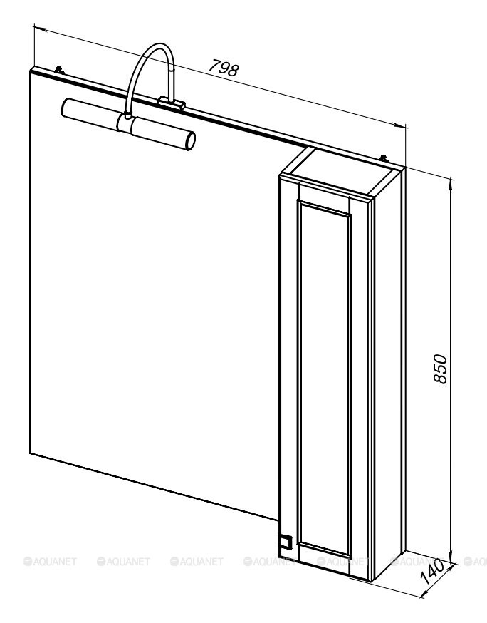 Зеркало-шкаф Aquanet Эрвин 80*85 белый 00260307