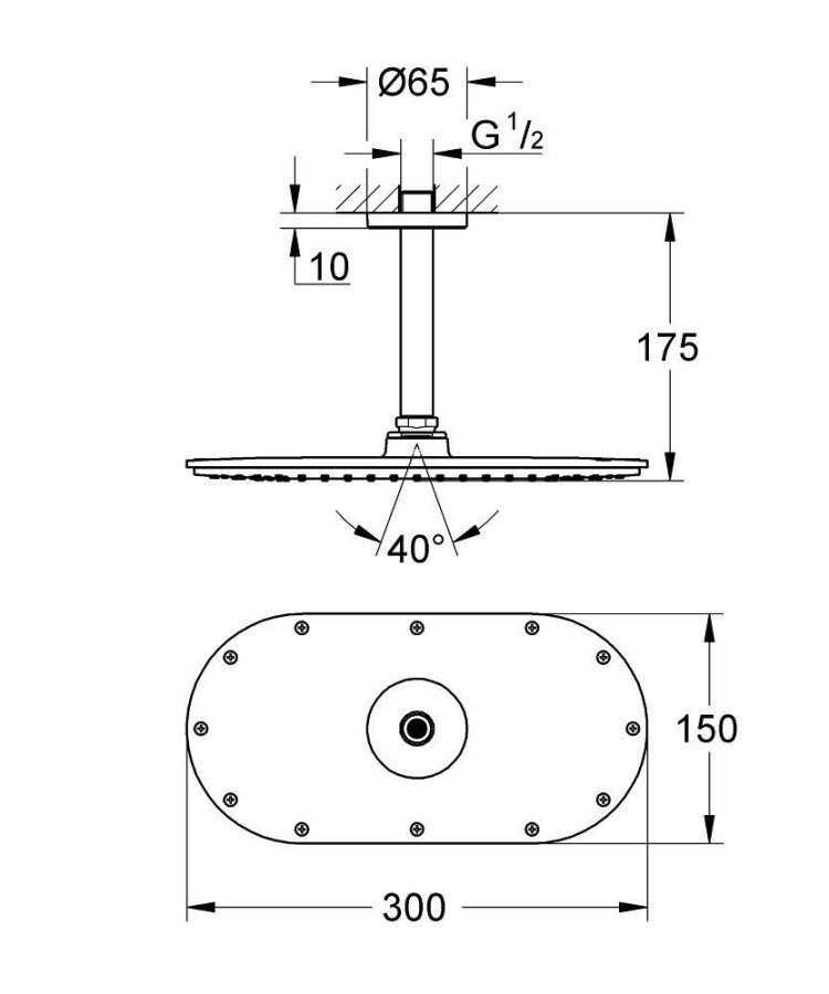 Grohe Rainshower Cosmopolitan Metal 26069000 верхний душ