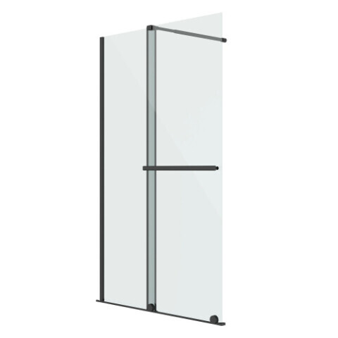 Душевая перегородка Niagara Nova NG-671-12BLACK (120х200) черный матовый,раздвижная,стекло прозрачное,1 место