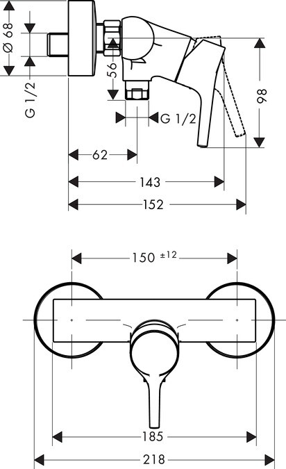 Смеситель для душа Hansgrohe 72600000 Talis S