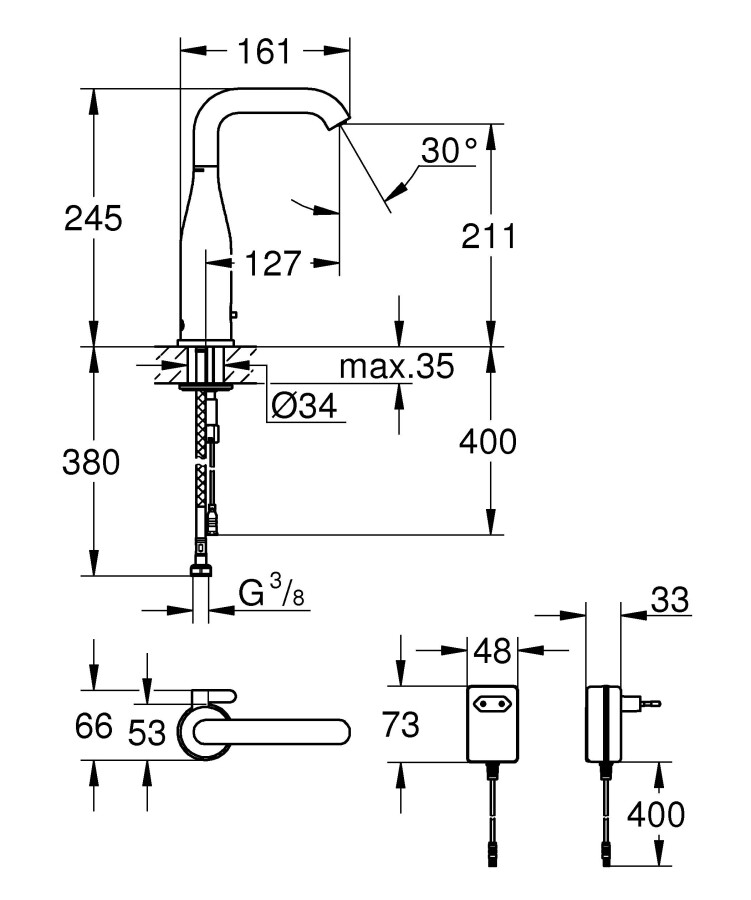 Grohe Essence E 36444000 смеситель для раковины инфракрасный