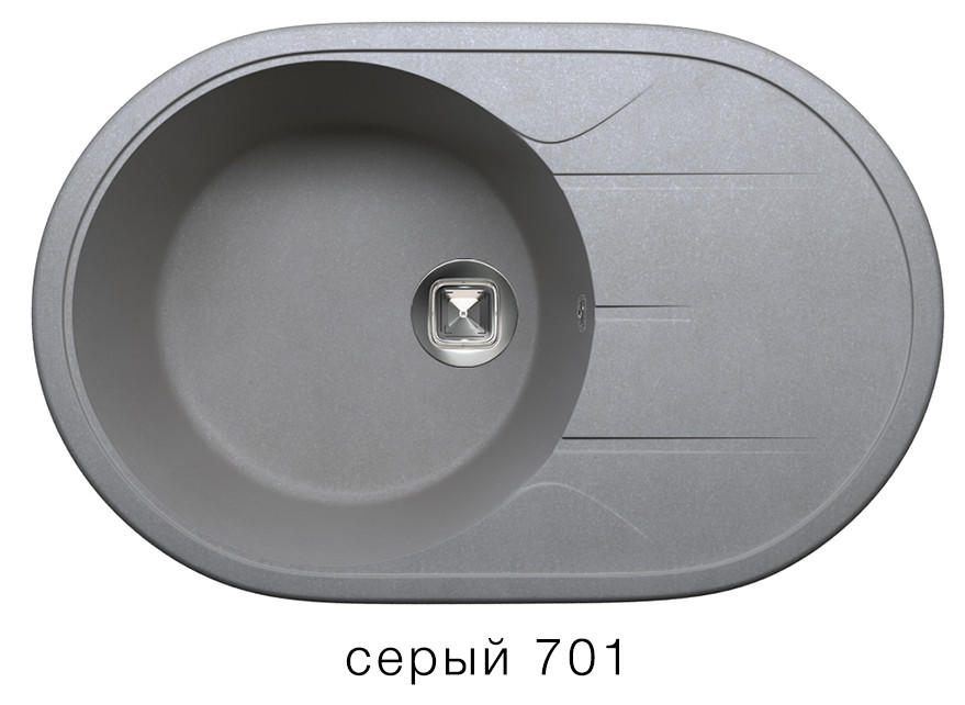 Tolero R-116 кухонная мойка серый 50 х 77.5 см