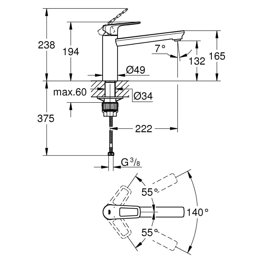 Grohe BauLoop 31706000 смеситель для кухни хром