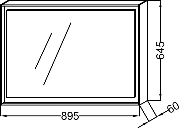 Зеркальное полотно Jacob Delafon Rythmik Pure 90*65*6 см EB1773-NF