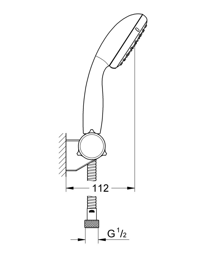 Grohe New Tempesta 2760110E ручной душ с регулируемым настенным держателем