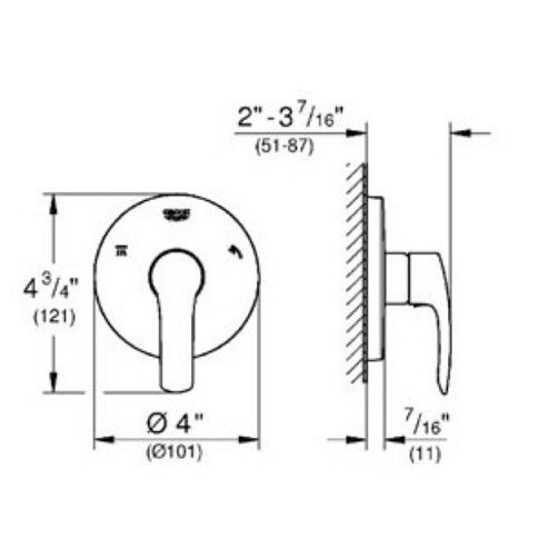 Grohe Eurosmart New 19972002 смеситель скрытого монтажа хром