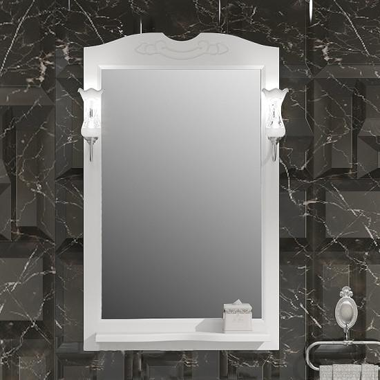 Opadiris Клио зеркало со светильниками 65 см белый матовый 002270