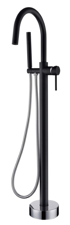 Смеситель для ванны напольный Boheme Uno Черный / Хром 469-BCR