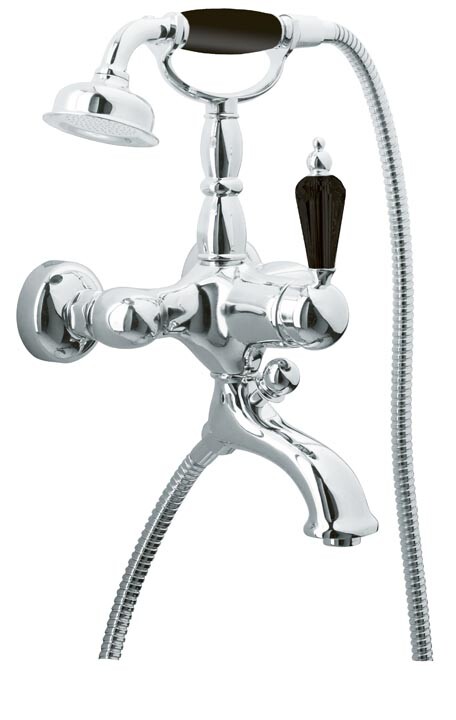 Смеситель для ванны с душевым комплектом Boheme Tradizionale Nero Хром Черная керамика 243