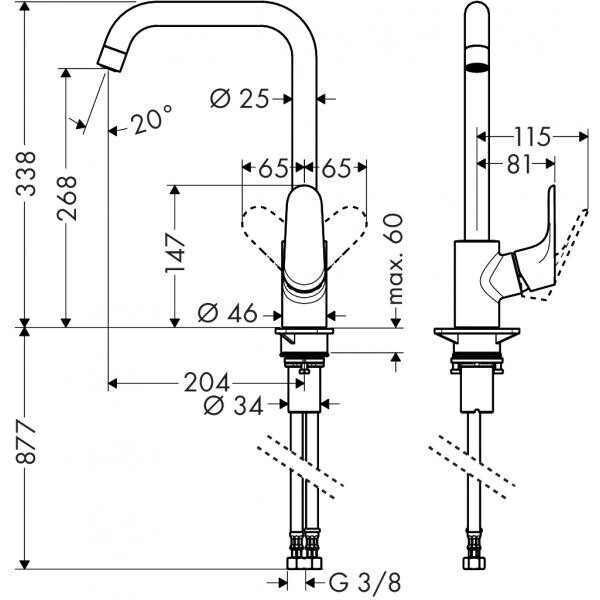 Hansgrohe Focus 31820800 смеситель для кухни сталь